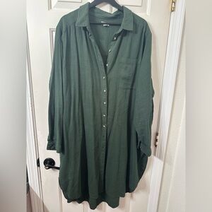 Women's plus size Long Sleeve Mini Shirtdress